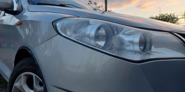 фары, машина крупным планом, автомобиль